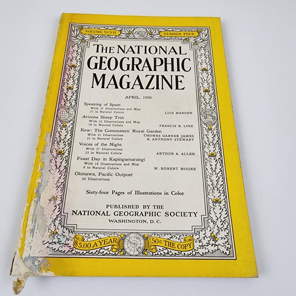 National Geographic Magazine April 1950 No Map‎